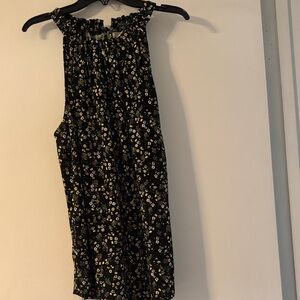 Adrianna Papell Black Floral Sleeveless Blouse
